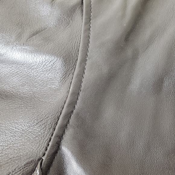 WILSONS LEATHER Men's Size XXL Brown Lamb's Leather Bomber Jacket w/ Epaulettes - Picture 12 of 16